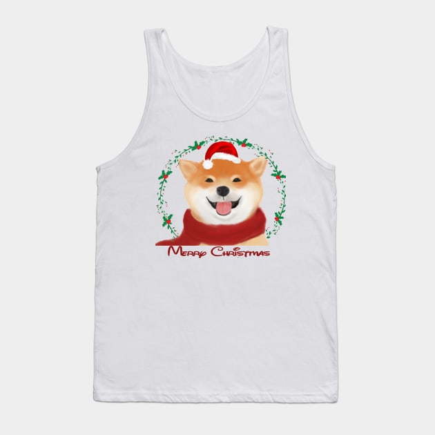 merry Christmas t-shirt. dog picture new year t-shirt Tank Top by cloud